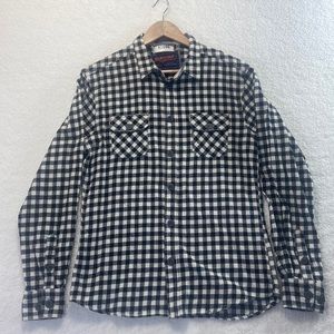 AMC Co. Supreme Made by Cactus Black White Checkered Flannel Size L